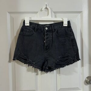 PacSun Charcoal Distressed Jean Shorts